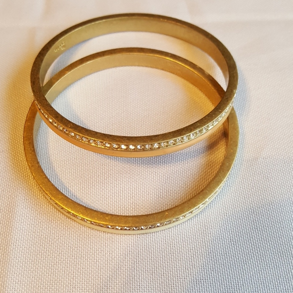 LIA SOPHIA Rhinestone Bangles: Set of 2